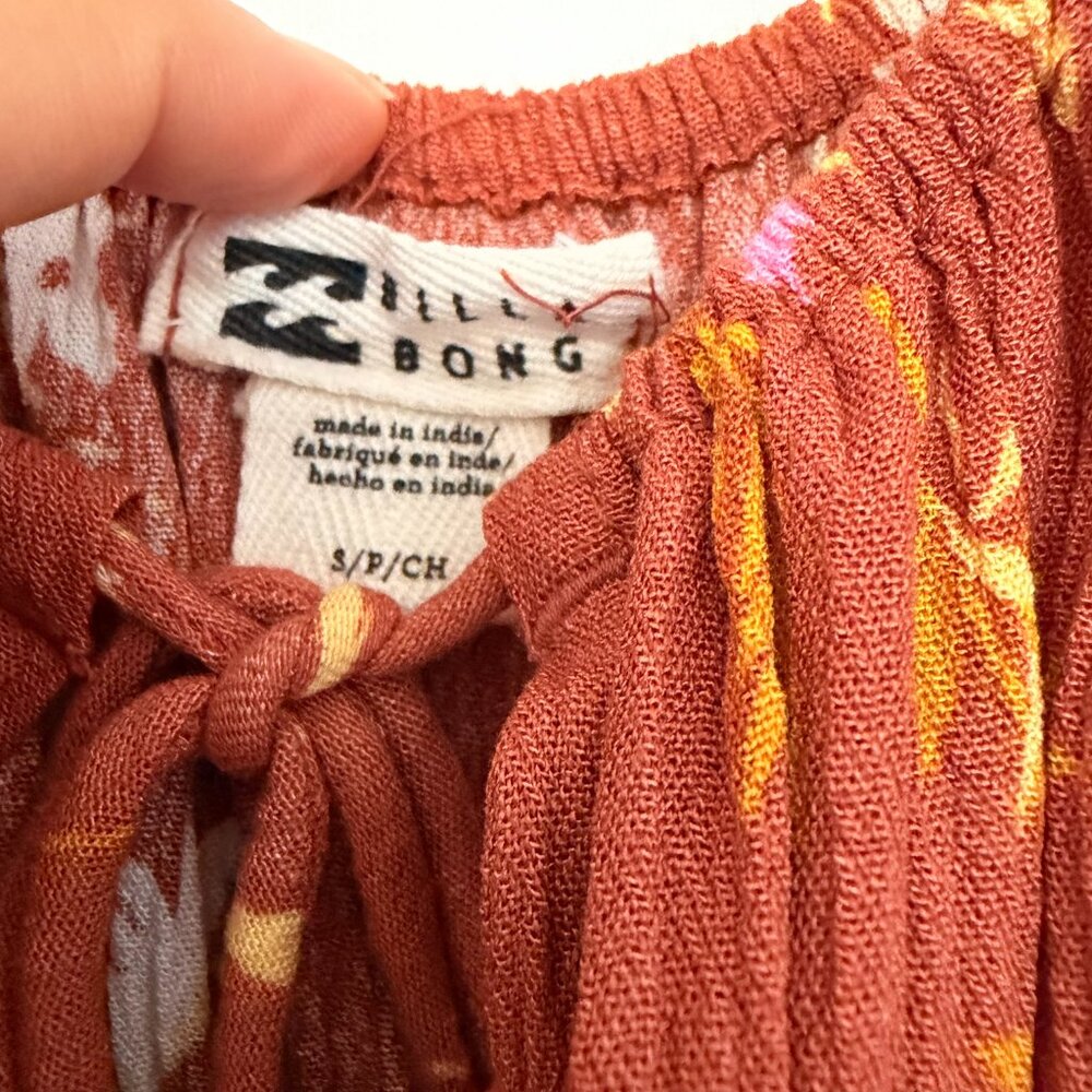 Billabong True Romance Printed Midi Dress in rust orange - Picture 8 of 12